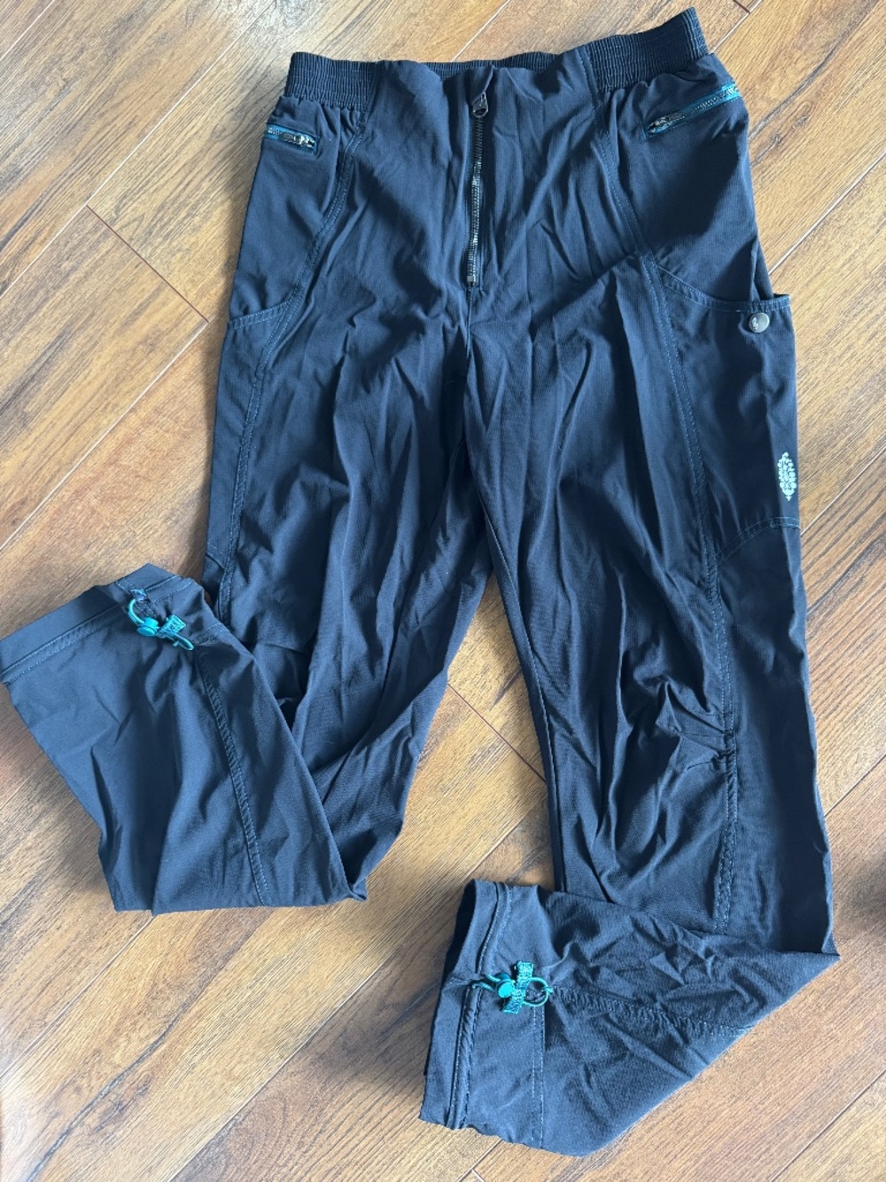 Free People Movement Black Track Pants Medium Zip Front Athletic Pants